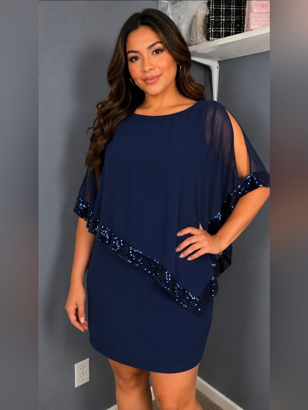 Xscape Midnight Blue Dress